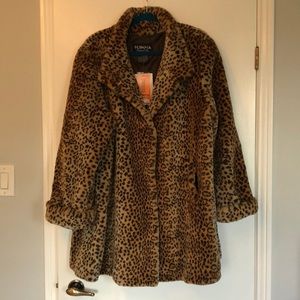 Olympia Limited Inc. Leopard Print Faux Fur Jacket